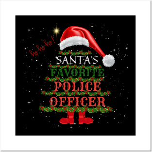 Santa's Favorite Police Officer Christmas Gift Posters and Art